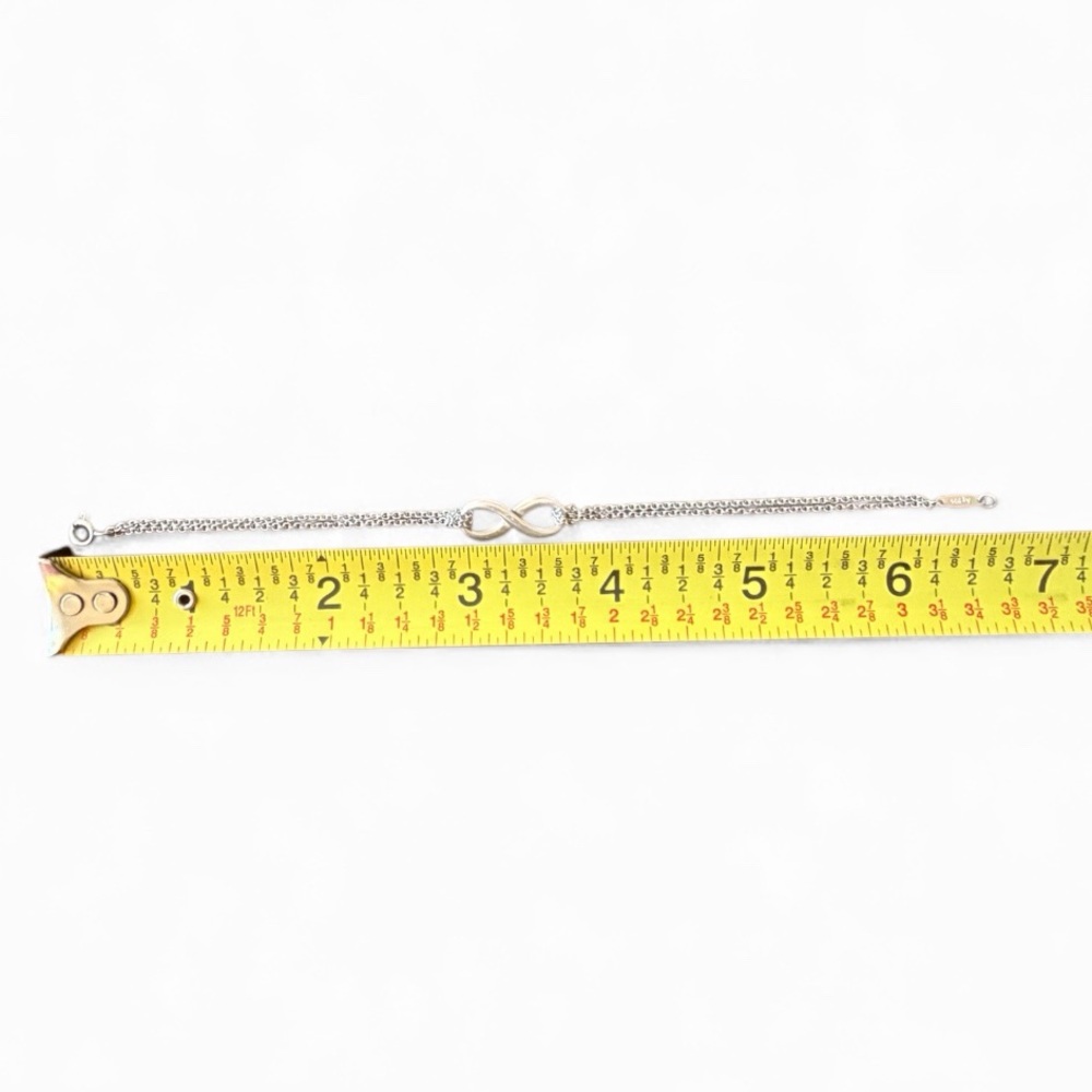 Tiffany & Co. Infinity Double Chain Bracelet 925 Sterling Silver – 7” - Picture 9 of 10